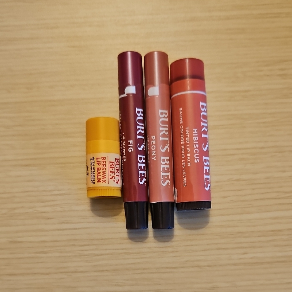 Burt's Bees Lip Care Bundle - Fig, Peony, Hibiscus, Beeswax